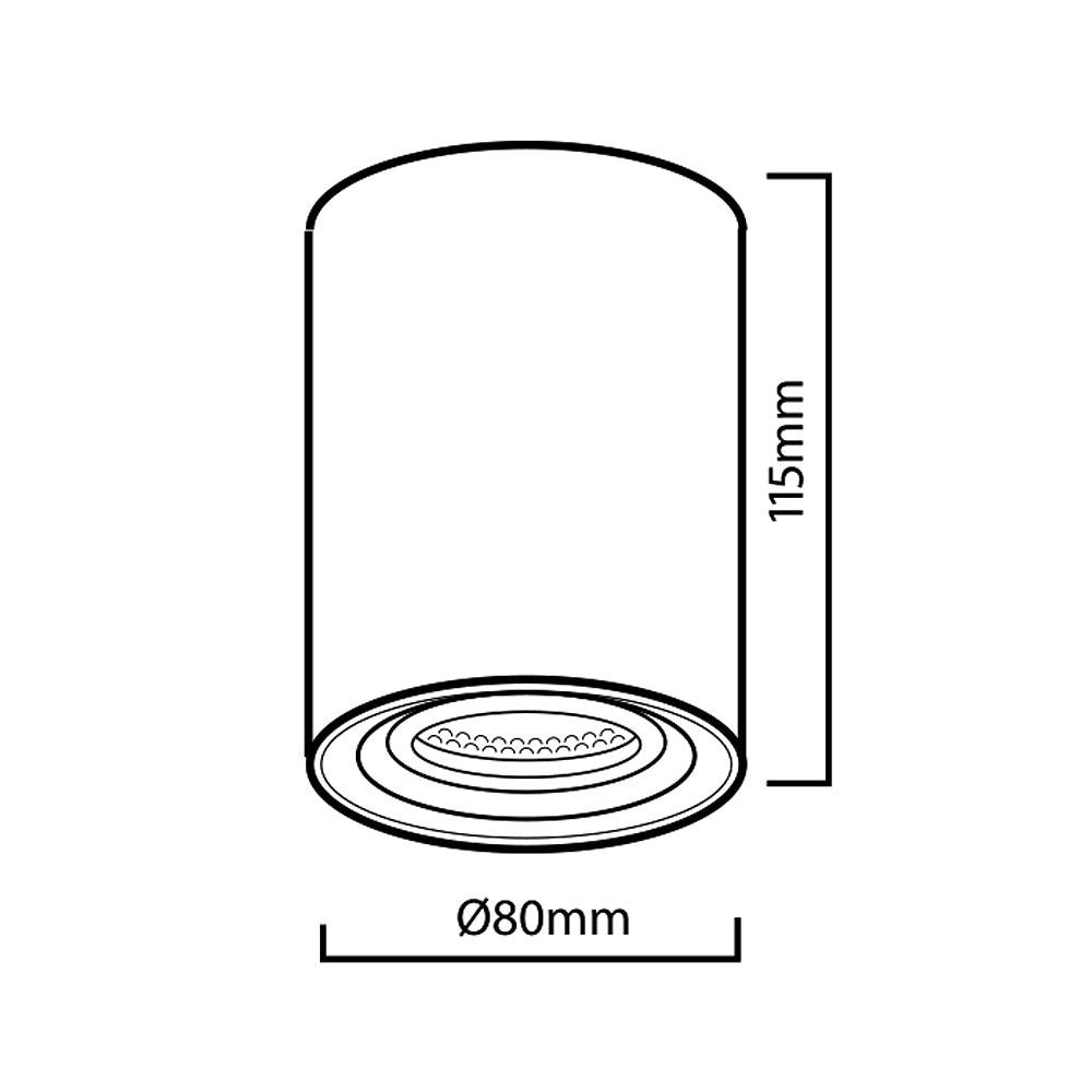 3x Maclean Round Plafond White MCE422 + 3x LED izzó GU10 5W 4000K