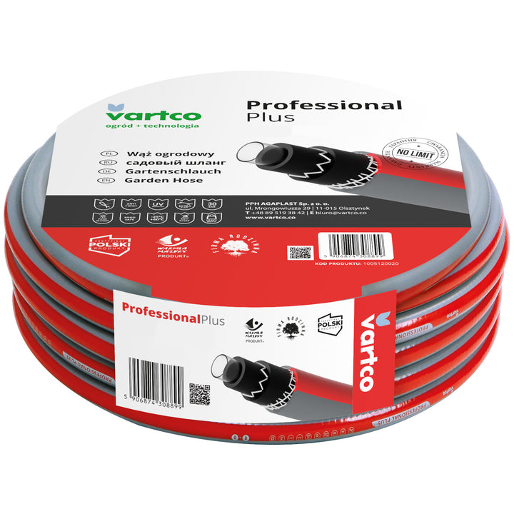 Kerti tömlő 6 réteg 30m 1/2" Vartco Professional Plus + csatlakozók