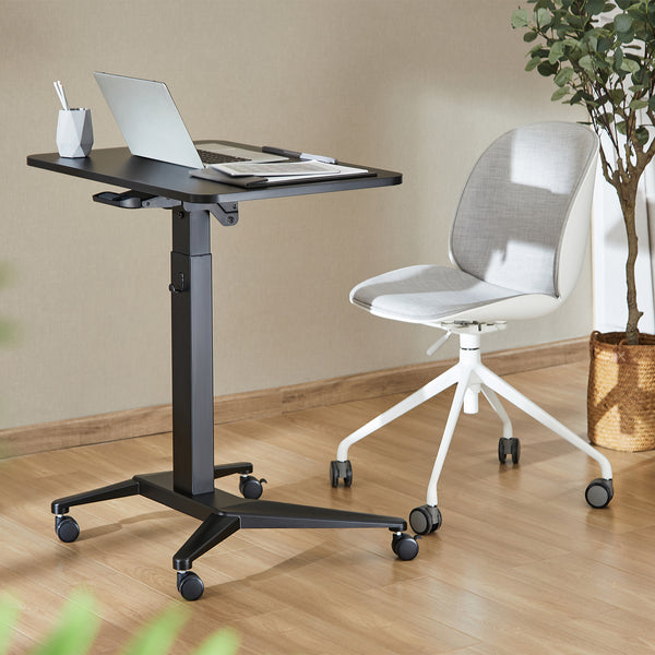 Maclean mobil laptop asztal, fekete, pneumatikus magasságállítás, 80x52cm, 8kg max, 109cm h, MC-453B