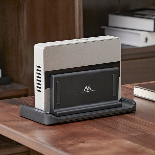Maclean Thin Client / Mini PC termináltartó, fekete, VESA tartóhoz illeszkedik, szabadon álló, MC-454
