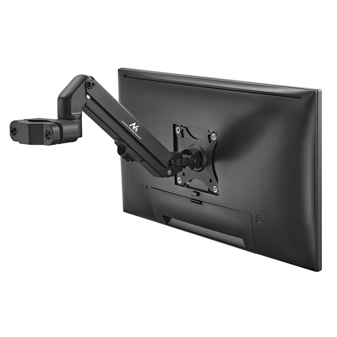 Monitor tartó csőhöz/oszlophoz 28-60mm Maclean, 17-27'', 7kg max, rugós mechanika, MC-459