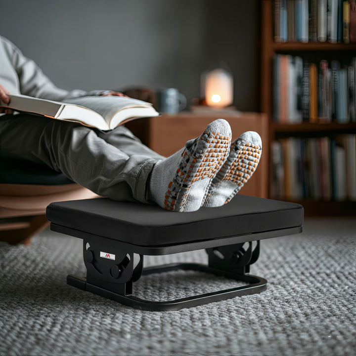 Maclean ergonomikus lábtartó, lábtámasz, fokozatmentesen állítható szög, kivehető párna, MC-460