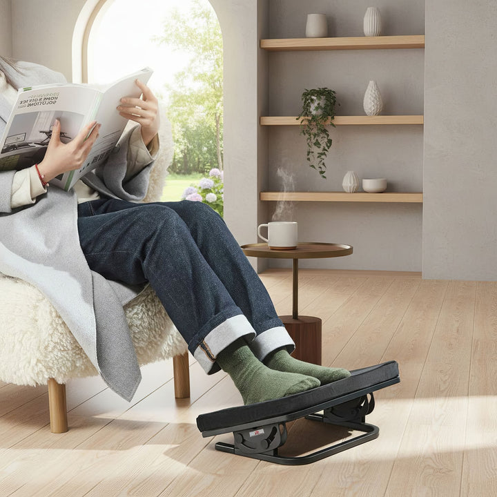 Maclean ergonomikus lábtartó, lábtámasz, fokozatmentesen állítható szög, kivehető párna, MC-460