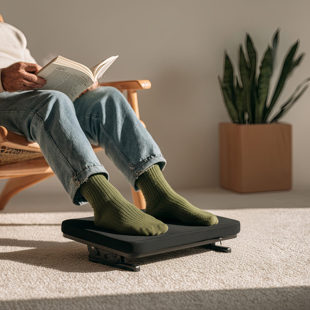 Maclean ergonomikus lábtartó, lábtámasz, fokozatmentesen állítható szög, kivehető párna, MC-460