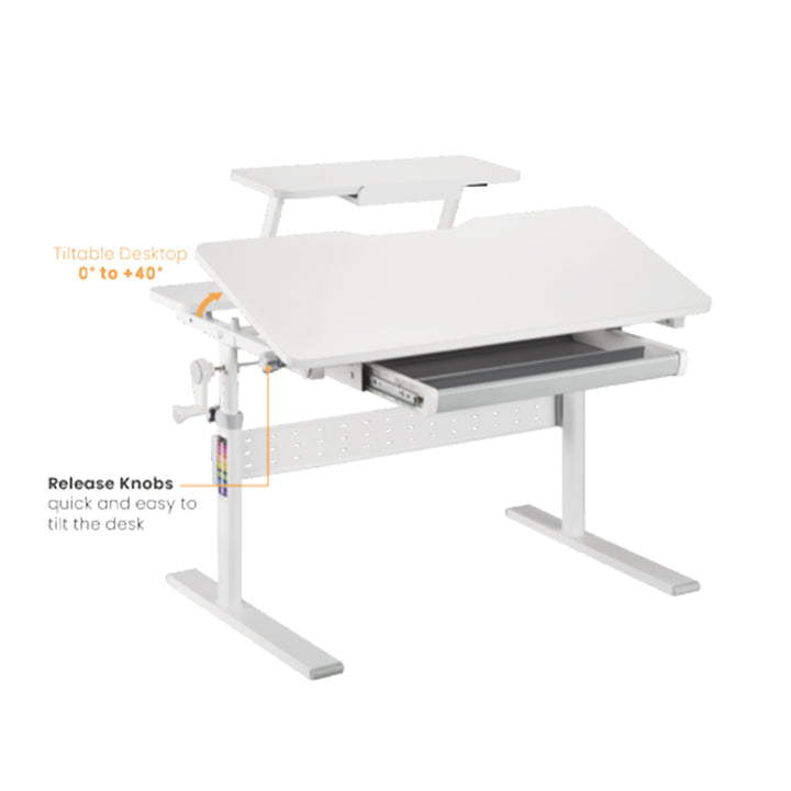 Ergo Office gyermek íróasztal, állítható magasságú, szürke, max 40kg,900x600mm, ER-483