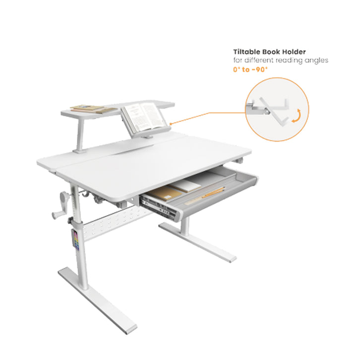 Ergo Office gyermek íróasztal, állítható magasságú, szürke, max 40kg,900x600mm, ER-483