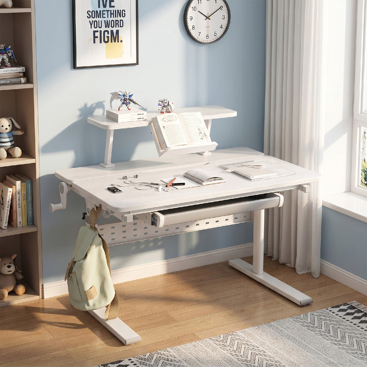Ergo Office gyermek íróasztal, állítható magasságú, szürke, max 40kg,900x600mm, ER-483