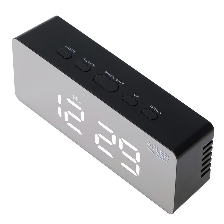 Adler ébresztőóra, LED kijelző, hőmérsékletmérés, fekete, AD 1189B