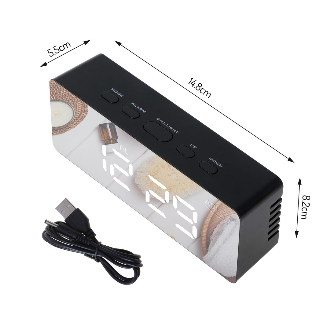 Adler ébresztőóra, LED kijelző, hőmérsékletmérés, fekete, AD 1189B