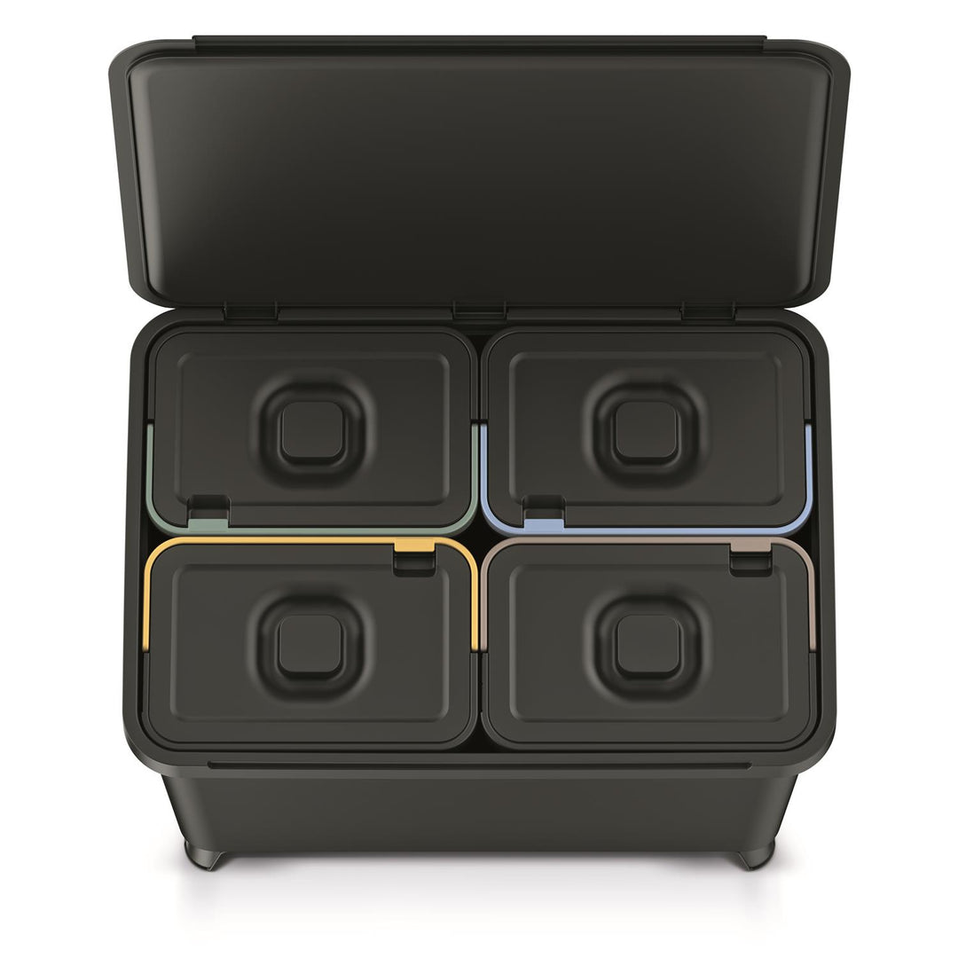 Keden SYSTEMA hulladékgyűjtő 4x10 literes - fekete újrahasznosítás