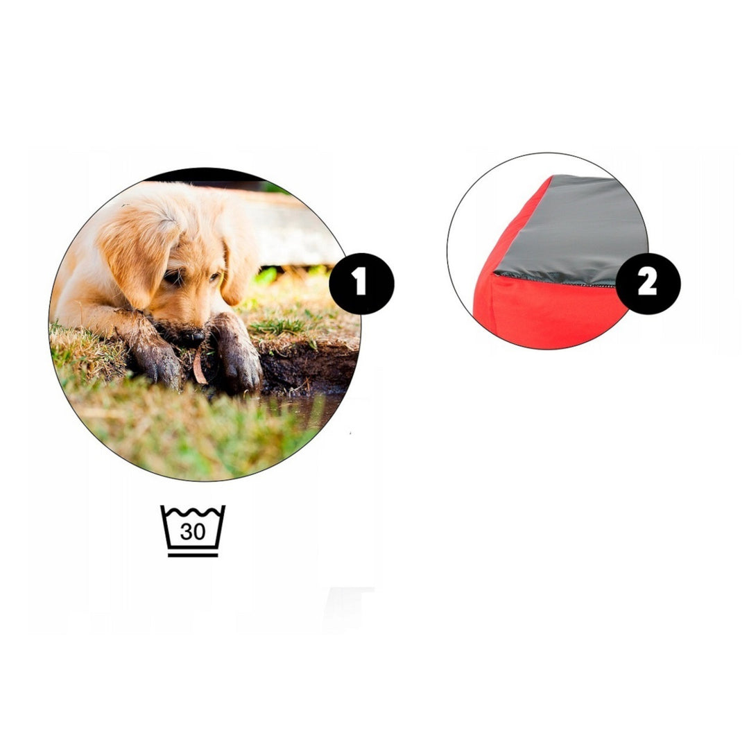 Mikroszálas kutya-, macskaágy 60x50 / 75x65 cm szürke-fekete szürkefekete