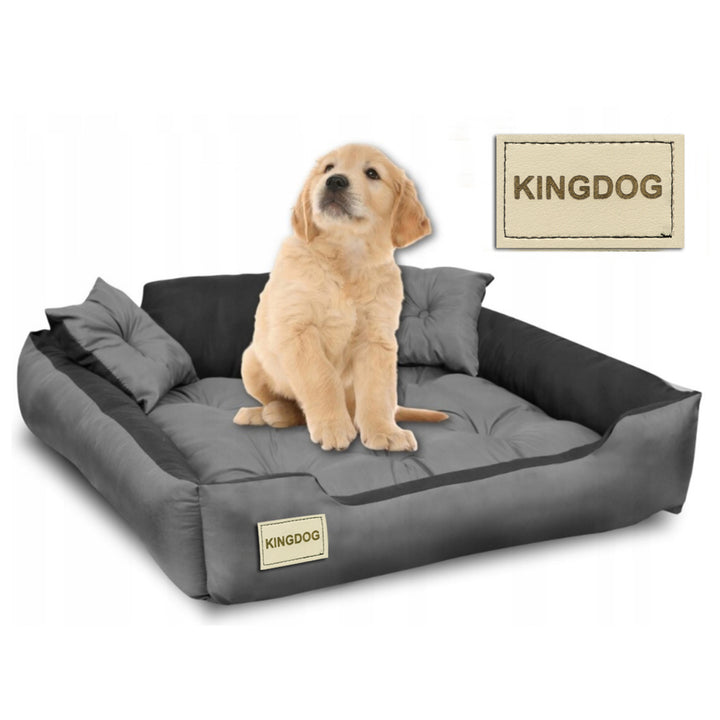 Mikroszálas kutya-, macskaágy 80x60 / 100x75 cm szürke-fekete szürkefekete