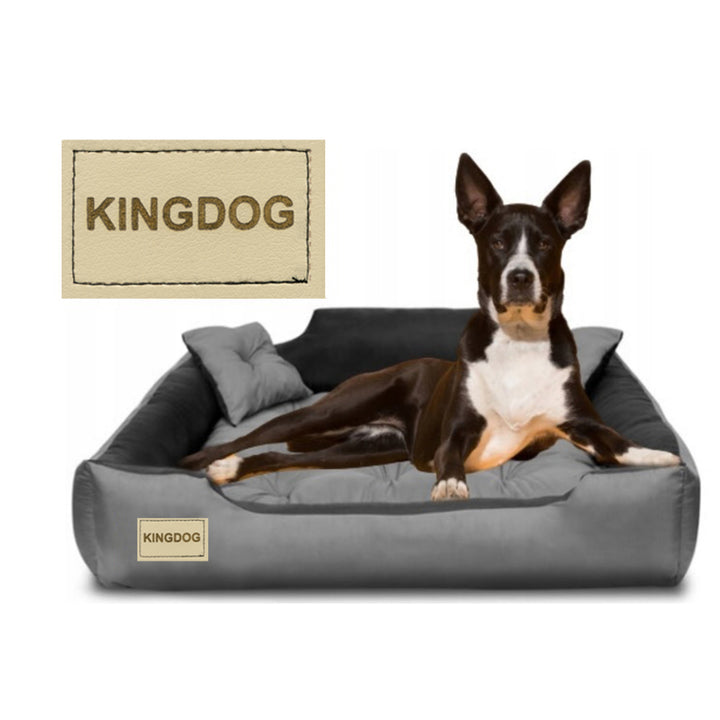 Mikroszálas kutya-, macskaágy 80x60 / 100x75 cm szürke-fekete szürkefekete