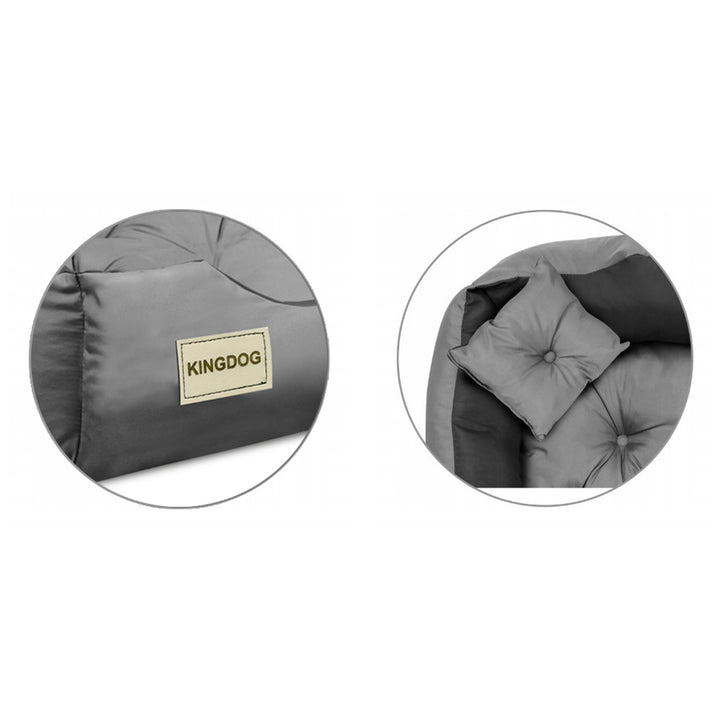 Mikroszálas kutya-, macskaágy 80x60 / 100x75 cm szürke-fekete szürkefekete