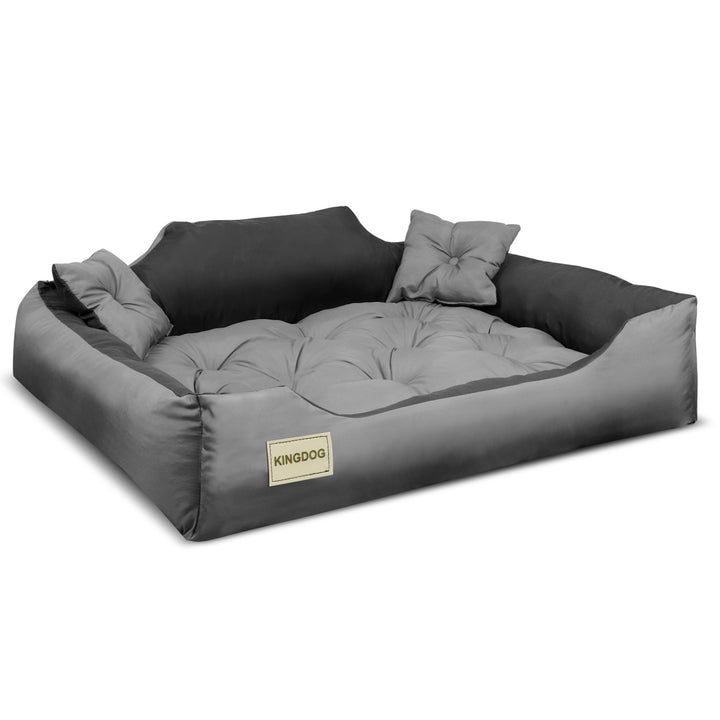 Kutya-, macskaágy mikroszálas 100x80 / 115x95 cm szürke-fekete
