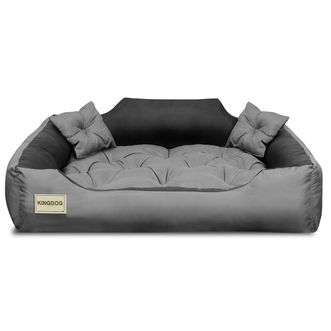 Kutya-, macskaágy mikroszálas 100x80 / 115x95 cm szürke-fekete