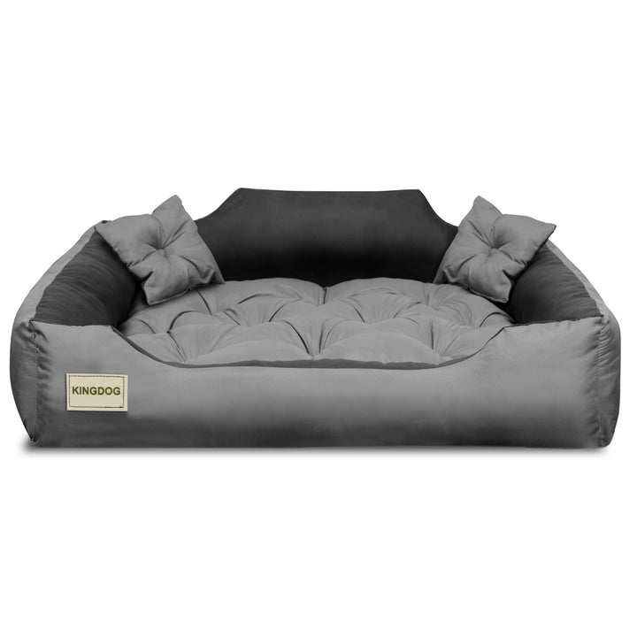 Kutya-, macskaágy mikroszálas 100x80 / 115x95 cm szürke-fekete
