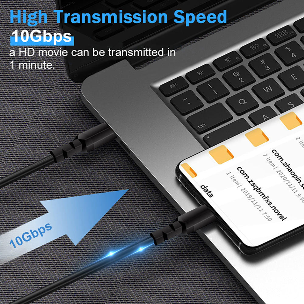 Kábel 2 x USB-C 100W Maclean, PD támogatás, adatátvitel 10Gbps-ig, 5A, , fekete, hossza 2m, MCE492