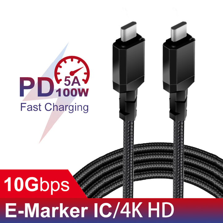 Kábel 2 x USB-C 100W Maclean, PD támogatás, adatátvitel 10Gbps-ig, 5A, , fekete, hossza 2m, MCE492
