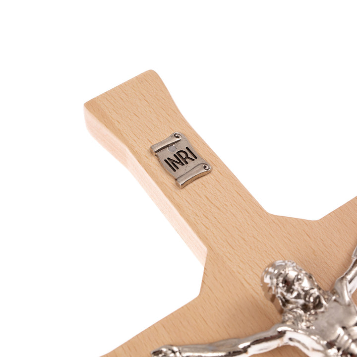 Függő klasszikus kereszt természetes csíkos kereszttel 30x14x1.8cm