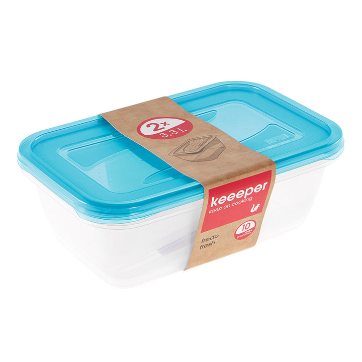 2 x 3,3 l-es Keeeper Fredo Fresh élelmiszer-tároló tartályok készlete