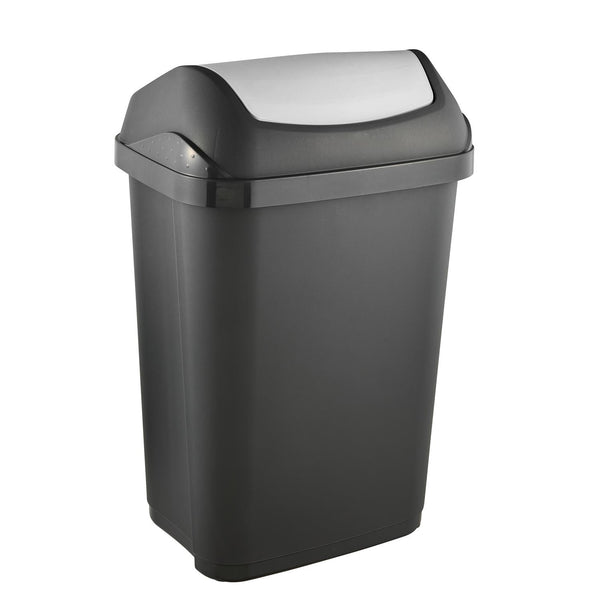 Lekötött fedelű szemetes tartály grafit 25l Keeeper
