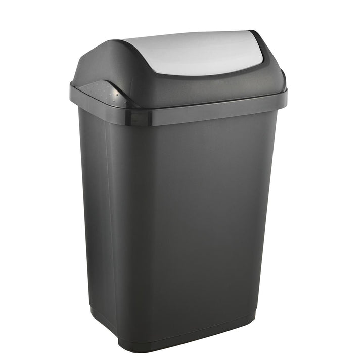 Lekötött fedelű szemetes tartály grafit 25l Keeeper