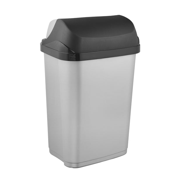 Keeeper Rasmus szemeteskosár forgó fedéllel. Űrtartalom 25 liter, szín ezüst