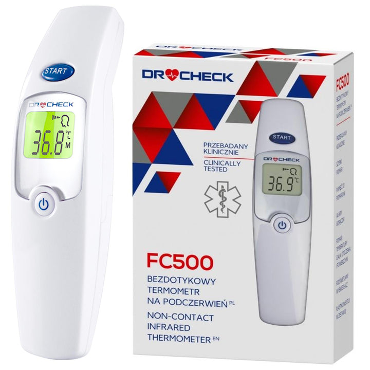 DrCHECK FC500 érintésmentes infravörös hőmérő, 30 mérési eredmény tárolására alkalmas