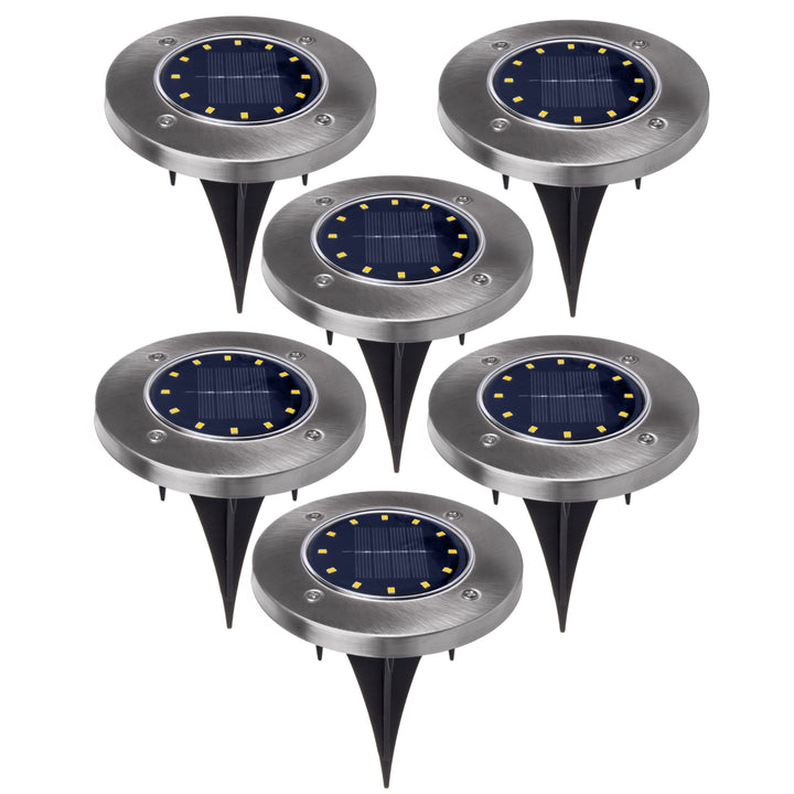 6x Maclean LED napelemes földi lámpa IP44, 12 LED SMD, 4000K, Ni-MH 600 mAh, 0.7W, MCE318