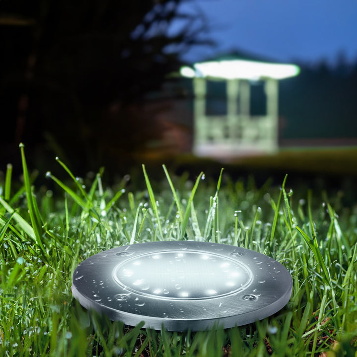 12x Maclean IP44 napelemes LED földi lámpa, 12 LED SMD, 4000K, Ni-MH 600 mAh, 0.7W, MCE318