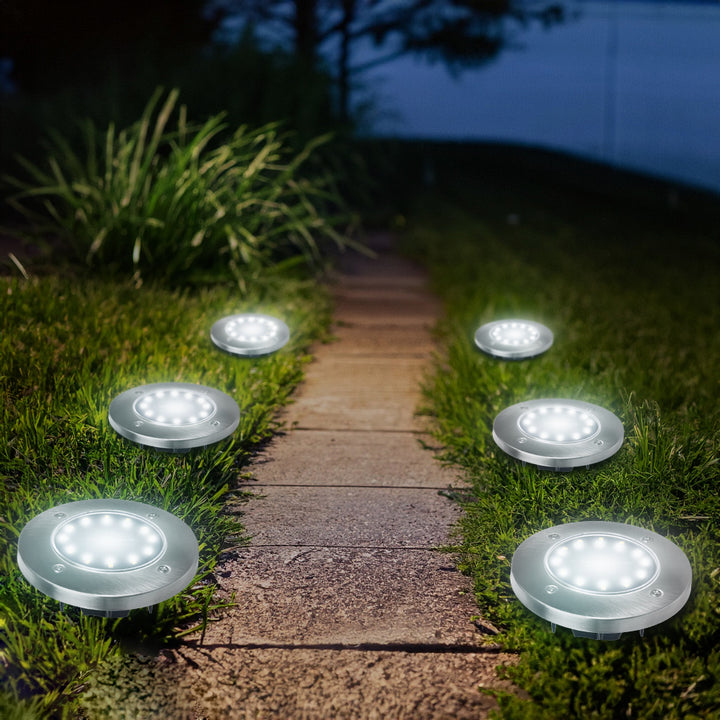 12x Maclean IP44 napelemes LED földi lámpa, 12 LED SMD, 4000K, Ni-MH 600 mAh, 0.7W, MCE318