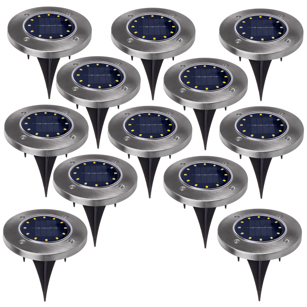 12x Maclean IP44 napelemes LED földi lámpa, 12 LED SMD, 4000K, Ni-MH 600 mAh, 0.7W, MCE318