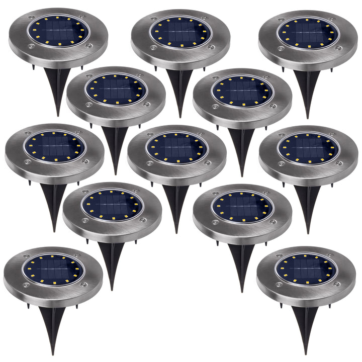 12x Maclean IP44 napelemes LED földi lámpa, 12 LED SMD, 4000K, Ni-MH 600 mAh, 0.7W, MCE318
