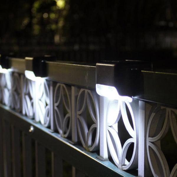 4x Maclean napelemes LED-es lépcsőfény IP44, 4000K, Ni-MH 100 mAh, 80x45x45mm, szürkületérzékelő MCE319