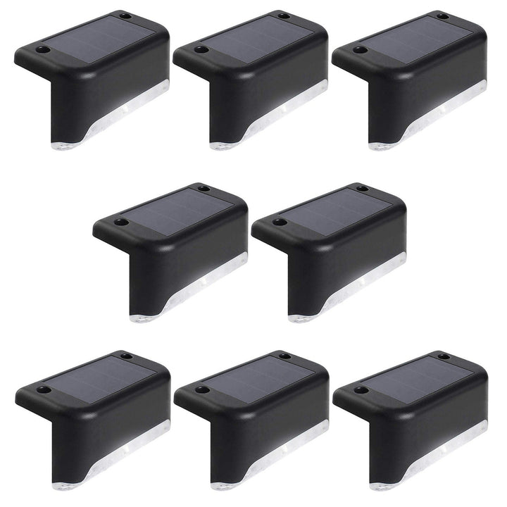 8x Maclean napelemes LED lépcsőfény IP44, 4000K, Ni-MH 100 mAh, 80x45x45mm, szürkületérzékelő MCE319