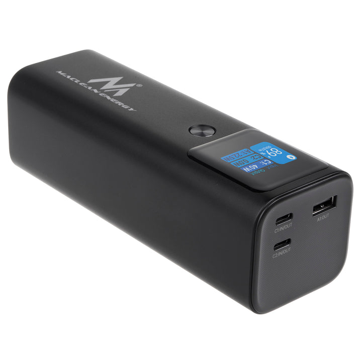 Mobilna bateria Power Bank Maclean, 24600mAh, Power Delivery (PD) 140W, gyors/gyors/szuper töltés, 88,56Wh, 2x Typ-C, USB, MCE335