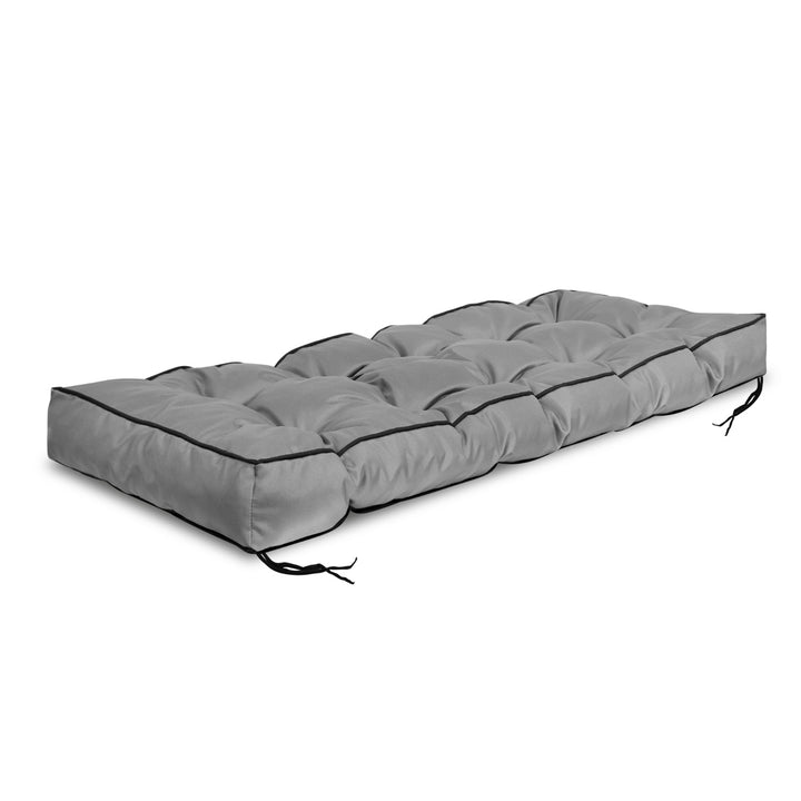 Kerti párna 120x40 cm magas oldallal raklapos padhoz vízálló szürke