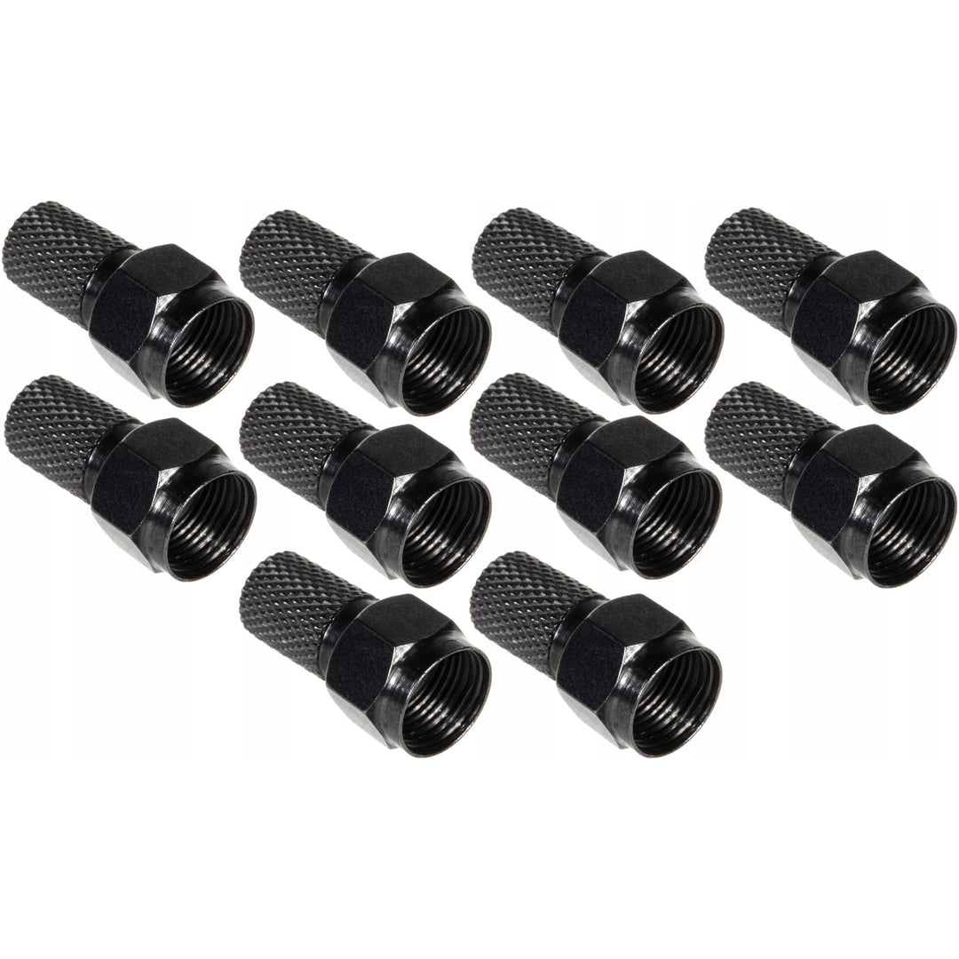 10x Maclean műholdas F-csatlakozó, TV rendszer, RG5.9, RG6, 6.8mm, nikkel, tömítéssel, professzionális, fekete, MCTV-903