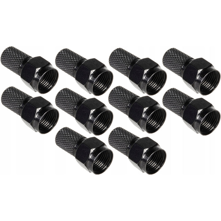 10x Maclean műholdas F-csatlakozó, TV rendszer, RG5.9, RG6, 6.8mm, nikkel, tömítéssel, professzionális, fekete, MCTV-903
