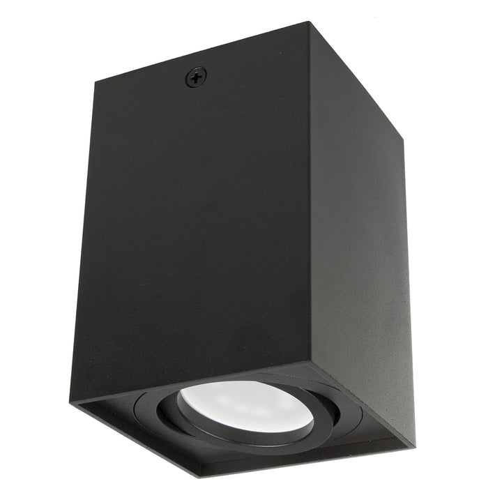 3x Maclean cső / felszíni lámpatest, spot, szögletes, alumínium, GU10, 80x80x115mm, fekete, MCE426 B + 3x LED izzó 5W