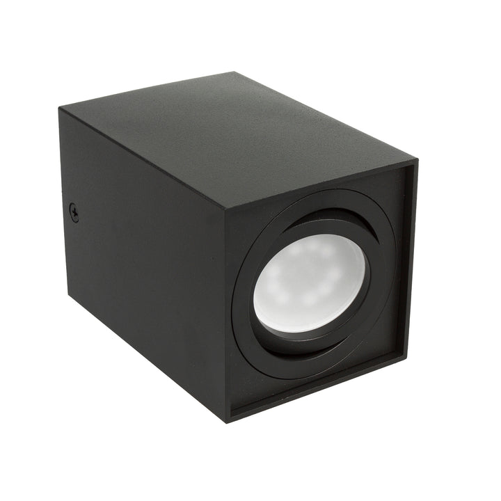 3x Maclean cső / felszíni lámpatest, spot, szögletes, alumínium, GU10, 80x80x115mm, fekete, MCE426 B + 3x LED izzó 5W