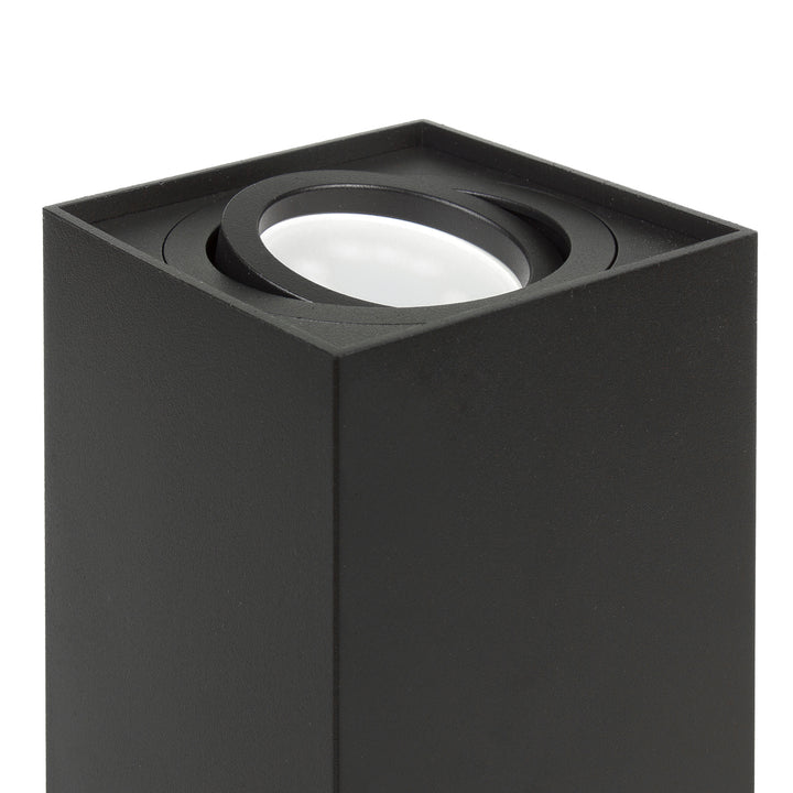 3x Maclean cső / felszíni lámpatest, spot, szögletes, alumínium, GU10, 80x80x115mm, fekete, MCE426 B + 3x LED izzó 5W