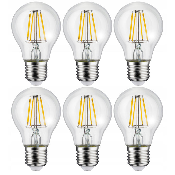 6x LED izzó izzó Maclean, E27, 11W, 230V, WW meleg fehér 3000K, 1500lm Retro edison dekoratív A60, MCE280