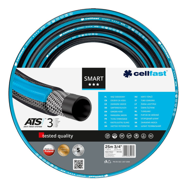 Cellfast kerti szett, Smart ATS 3/4''' 25m tömlő, Aluplus 1/2'' 60m kocsi