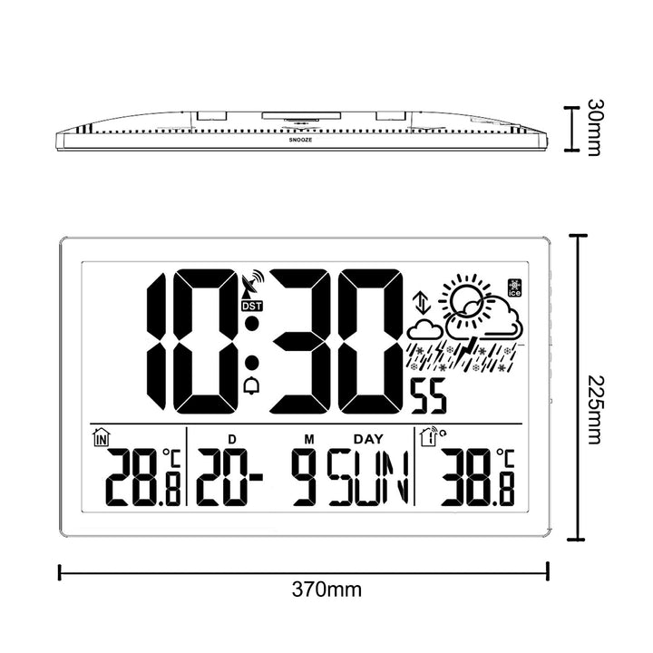 GreenBlue extra nagyméretű LCD falióra, hőmérséklet, dátum, GB218