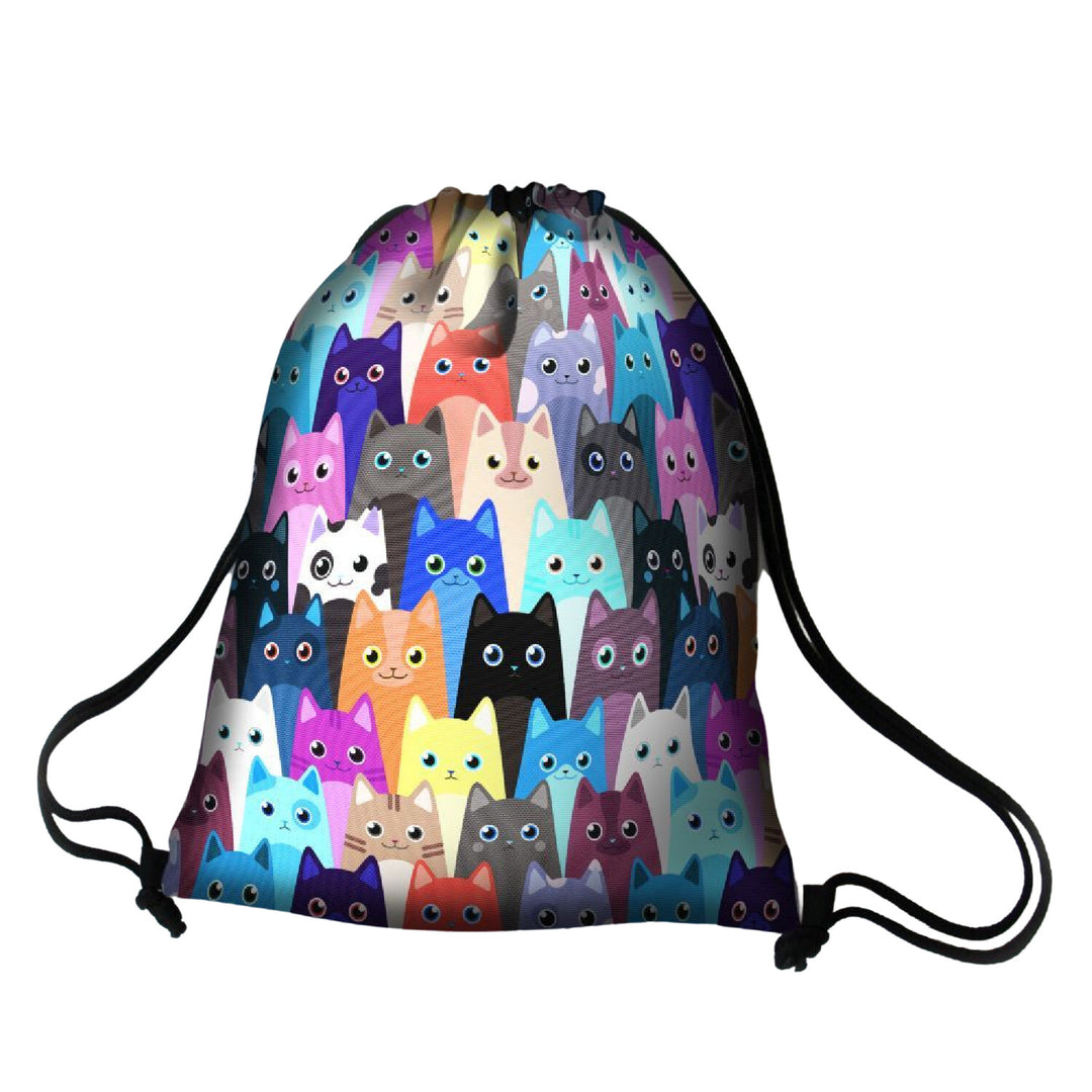 Bertoni hátizsák, színes nyomtatás, vízálló, Miau minta, EE0035