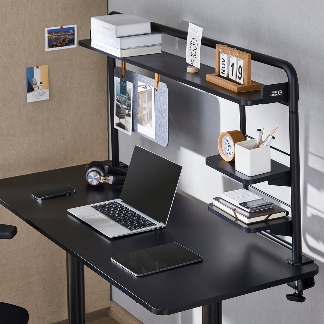 Ergo Office asztali polc, felcsíptethető, 20 kg-ig, fekete, ER-452