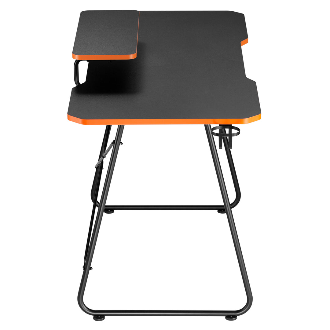 Játékasztal NanoRS monitorpolccal, 50kg max, magasság 850mm, fekete, RS170