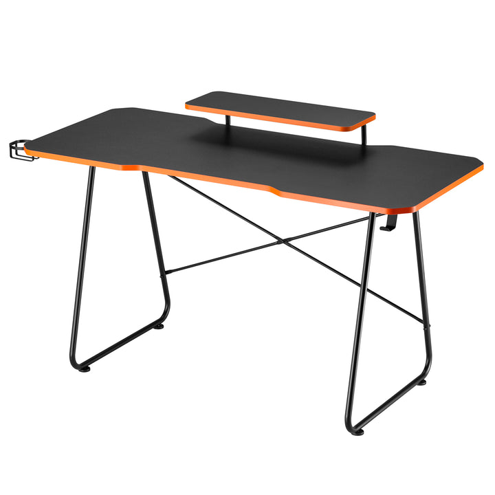 Játékasztal NanoRS monitorpolccal, 50kg max, magasság 850mm, fekete, RS170